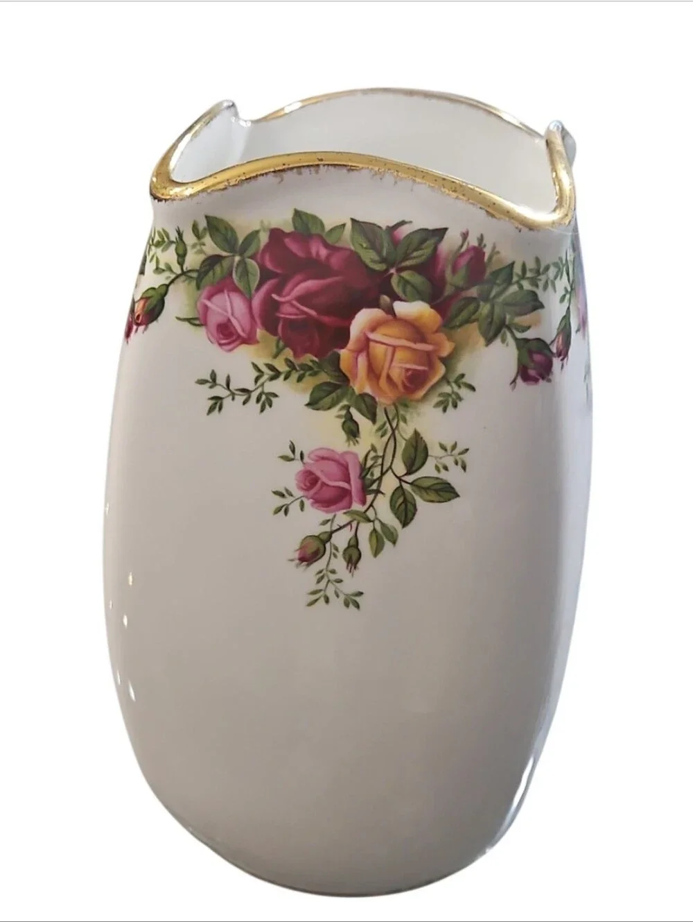 Royal Albert Old Country Roses Bone China Vase 1962 LTD England